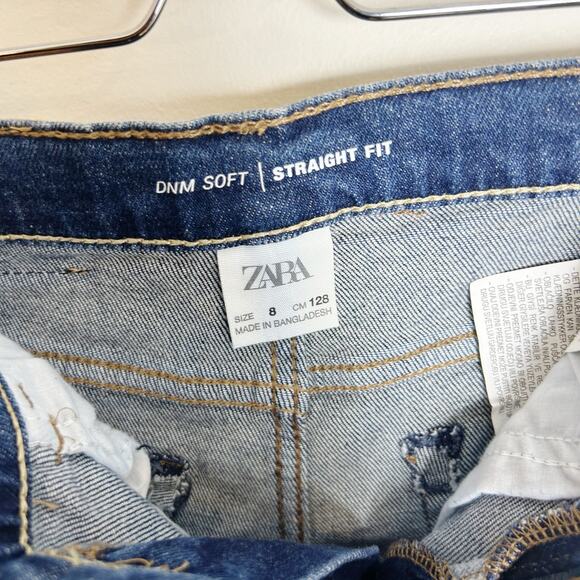 NWT Zara Kids Straight Fit Denim Dark Rinse Size 8 - Picture 5 of 8